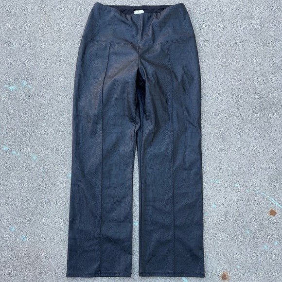 Joie Croc Embossed Faux Leather Elastic Waist pull on pants size small preloved - Picture 5 of 5